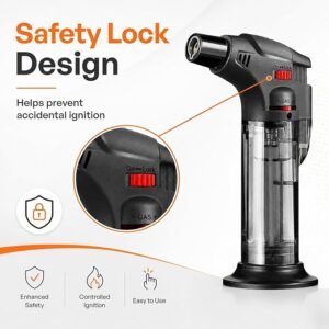 Blow Torch Lighter Jet Flame Kitchen Torch Windproof Refillable Butane Gas Lighter for Cooking Stove Soldering