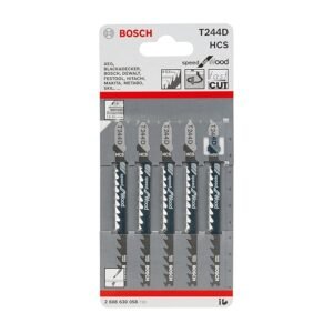 Bosch T244D Jigsaw Blades 5pcs Wood Metal Multicolor