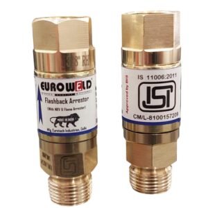 EURO WELD ISI Flash Back Arrestor for Cutter Torch Heavy Duty Gas Seal Safety Protection