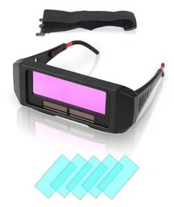 Welding Goggles Auto Darkening Welding Goggles Welding Glasses Adjustable Wearing Design Solar Resistant Multi Purpose Black